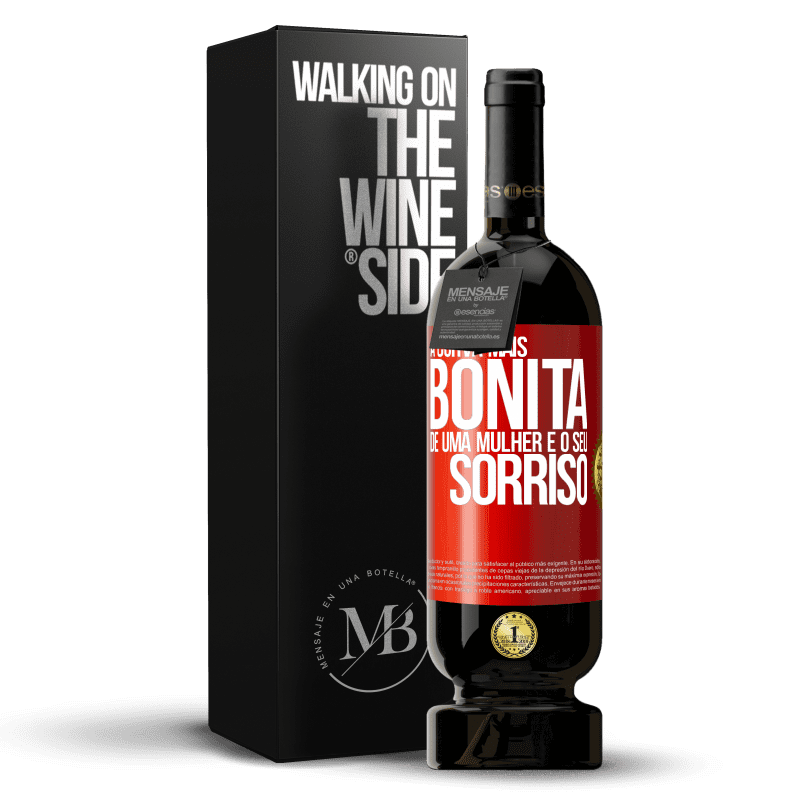 49,95 € Envio grátis | Vinho tinto Edição Premium MBS® Reserva A curva mais bonita de uma mulher é o seu sorriso Etiqueta Vermelha. Etiqueta personalizável Reserva 12 Meses Colheita 2015 Tempranillo