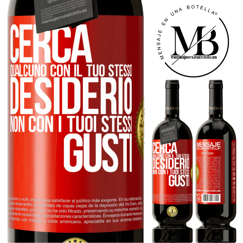 49,95 € Spedizione Gratuita | Vino rosso Edizione Premium MBS® Riserva Cerca qualcuno con il tuo stesso desiderio, non con i tuoi stessi gusti Etichetta Rossa. Etichetta personalizzabile Riserva 12 Mesi Raccogliere 2016 Tempranillo
