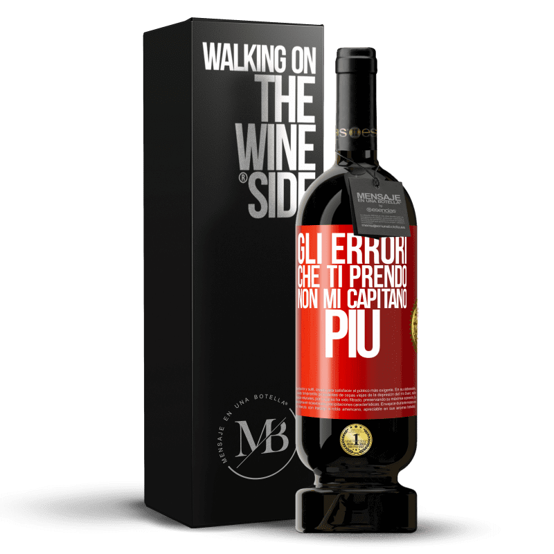 49,95 € Spedizione Gratuita | Vino rosso Edizione Premium MBS® Riserva Gli errori che ti prendo non mi capitano più Etichetta Rossa. Etichetta personalizzabile Riserva 12 Mesi Raccogliere 2015 Tempranillo