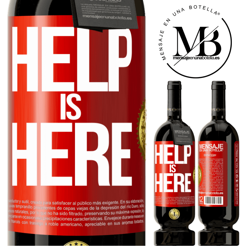 49,95 € Envio grátis | Vinho tinto Edição Premium MBS® Reserva Help is Here Etiqueta Vermelha. Etiqueta personalizável Reserva 12 Meses Colheita 2015 Tempranillo