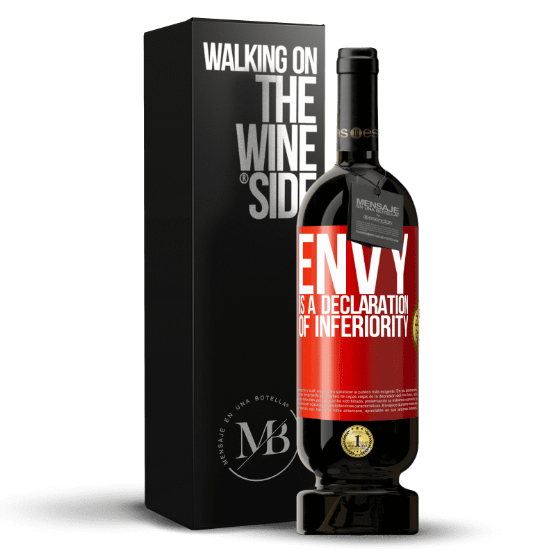 49,95 € Free Shipping | Red Wine Premium Edition MBS® Reserve Envy is a declaration of inferiority Red Label. Customizable label Reserve 12 Months Harvest 2015 Tempranillo