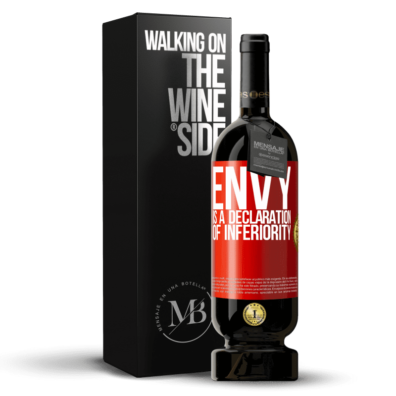 29,95 € Free Shipping | Red Wine Premium Edition MBS® Reserva Envy is a declaration of inferiority Red Label. Customizable label Reserva 12 Months Harvest 2014 Tempranillo