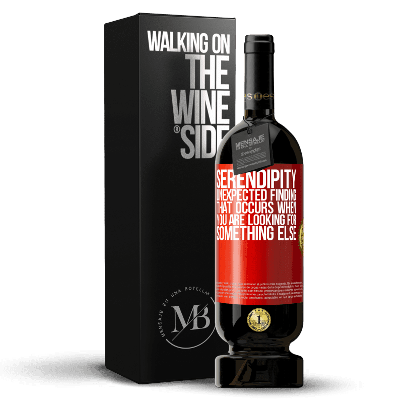 49,95 € Free Shipping | Red Wine Premium Edition MBS® Reserve Serendipity Unexpected finding that occurs when you are looking for something else Red Label. Customizable label Reserve 12 Months Harvest 2015 Tempranillo