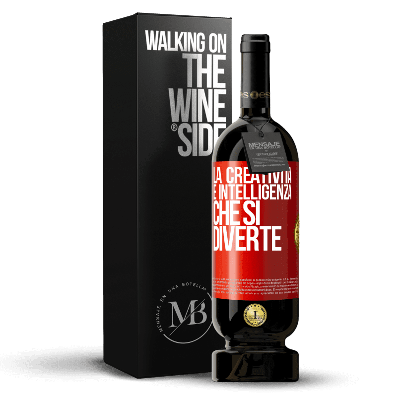 49,95 € Spedizione Gratuita | Vino rosso Edizione Premium MBS® Riserva La creatività è intelligenza che si diverte Etichetta Rossa. Etichetta personalizzabile Riserva 12 Mesi Raccogliere 2015 Tempranillo