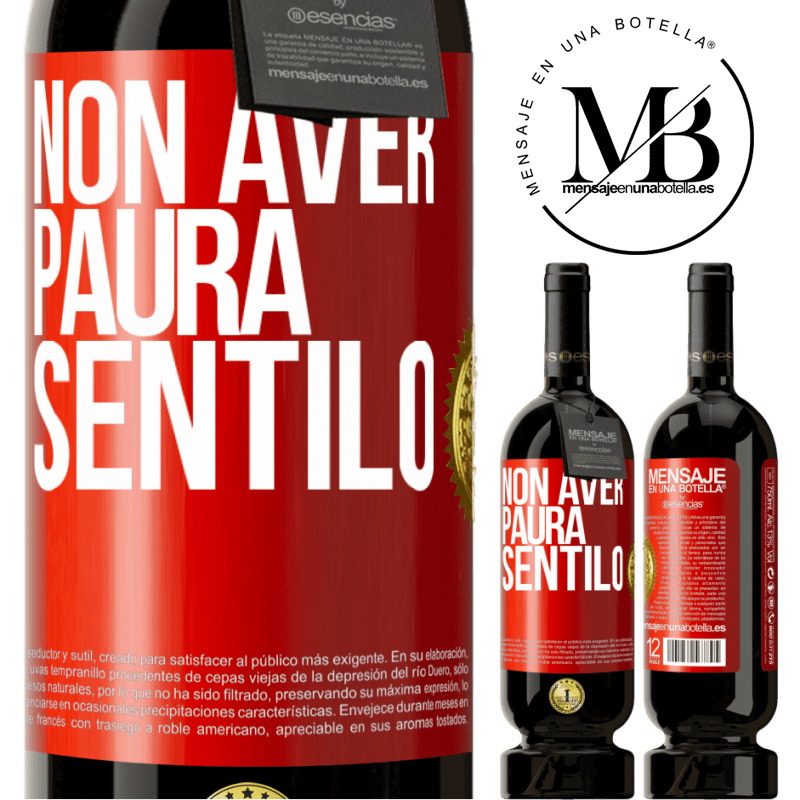 49,95 € Spedizione Gratuita | Vino rosso Edizione Premium MBS® Riserva Non aver paura, sentilo Etichetta Rossa. Etichetta personalizzabile Riserva 12 Mesi Raccogliere 2016 Tempranillo
