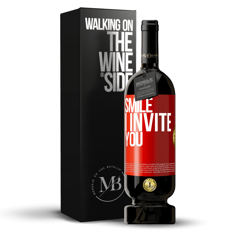 49,95 € Free Shipping | Red Wine Premium Edition MBS® Reserve Smile I invite you Red Label. Customizable label Reserve 12 Months Harvest 2014 Tempranillo