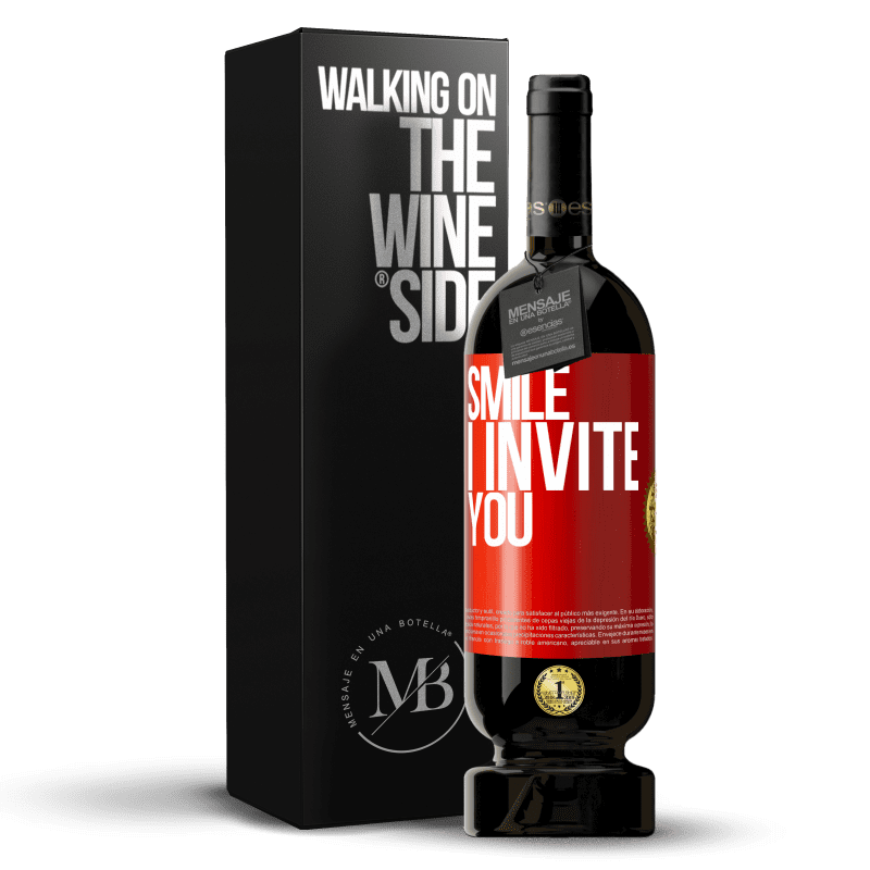 49,95 € Free Shipping | Red Wine Premium Edition MBS® Reserve Smile I invite you Red Label. Customizable label Reserve 12 Months Harvest 2016 Tempranillo