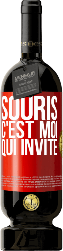 Envoi gratuit | Vin rouge Édition Premium MBS® Réserve Souris, c'est moi qui invite Étiquette Rouge. Étiquette personnalisable Réserve 12 Mois Récolte 2014 Tempranillo