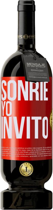 Envío gratis | Vino Tinto Edición Premium MBS® Reserva Sonríe, yo invito Etiqueta Roja. Etiqueta personalizable Reserva 12 Meses Cosecha 2014 Tempranillo