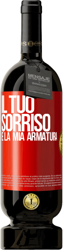 49,95 € | Vino rosso Edizione Premium MBS® Riserva Il tuo sorriso è la mia armatura Etichetta Rossa. Etichetta personalizzabile Riserva 12 Mesi Raccogliere 2015 Tempranillo