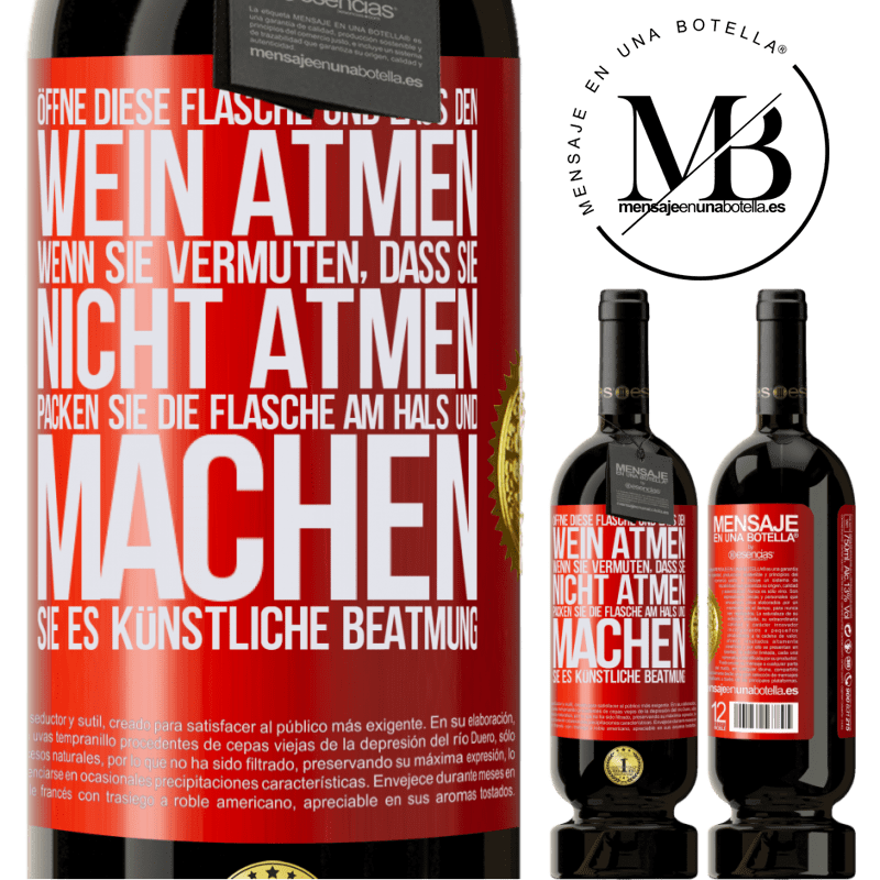 49,95 € Kostenloser Versand | Rotwein Premium Ausgabe MBS® Reserve Öffnen Sie diese Flasche und lassen Sie den Wein atmen. Wenn Sie vermuten, dass er nicht atmet, packen Sie die Flasche am Hals u Rote Markierung. Anpassbares Etikett Reserve 12 Monate Ernte 2014 Tempranillo