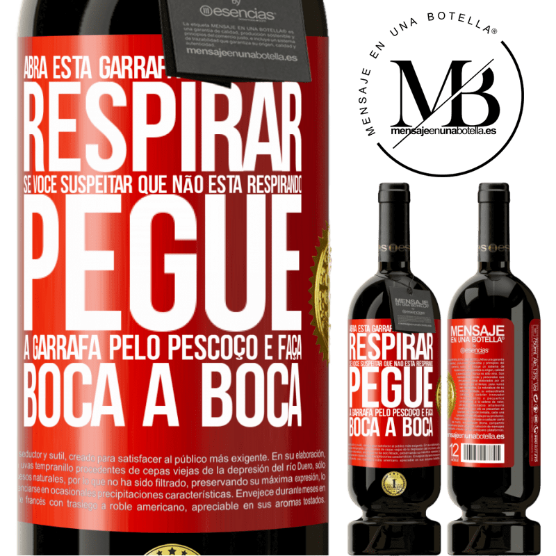 49,95 € Envio grátis | Vinho tinto Edição Premium MBS® Reserva Abra esta garrafa e deixe o vinho respirar. Se você suspeitar que não está respirando, pegue a garrafa pelo pescoço e faça Etiqueta Vermelha. Etiqueta personalizável Reserva 12 Meses Colheita 2016 Tempranillo