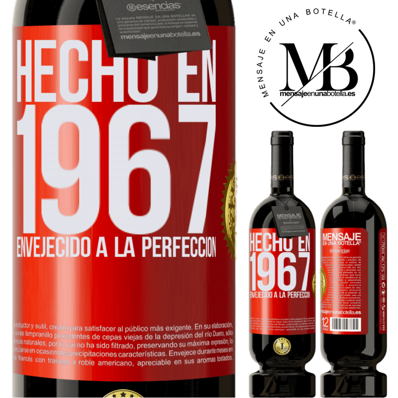 49,95 € Envío gratis | Vino Tinto Edición Premium MBS® Reserva Hecho en 1967. Envejecido a la perfección Etiqueta Roja. Etiqueta personalizable Reserva 12 Meses Cosecha 2015 Tempranillo