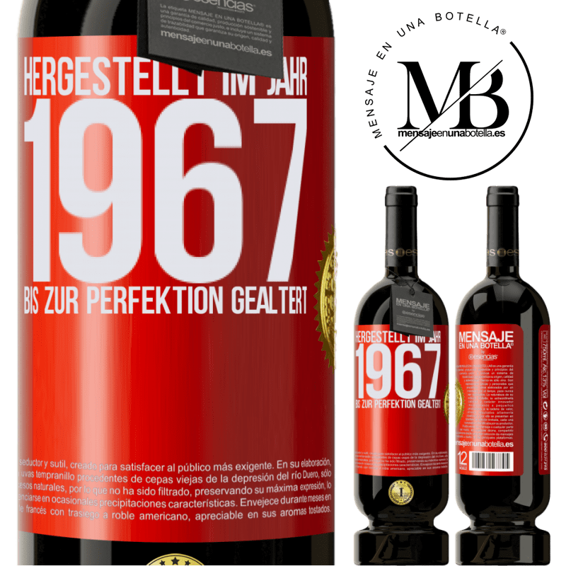 49,95 € Kostenloser Versand | Rotwein Premium Ausgabe MBS® Reserve Hergestellt im Jahr 1967. Bis zur Perfektion gealtert Rote Markierung. Anpassbares Etikett Reserve 12 Monate Ernte 2015 Tempranillo