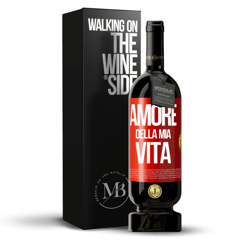 49,95 € Spedizione Gratuita | Vino rosso Edizione Premium MBS® Riserva Amore della mia vita Etichetta Rossa. Etichetta personalizzabile Riserva 12 Mesi Raccogliere 2015 Tempranillo