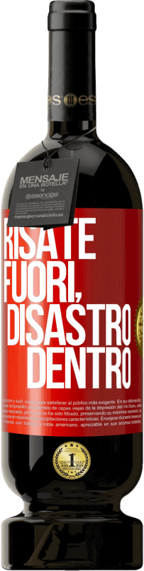 Spedizione Gratuita | Vino rosso Edizione Premium MBS® Riserva Risate fuori, disastro dentro Etichetta Rossa. Etichetta personalizzabile Riserva 12 Mesi Raccogliere 2014 Tempranillo