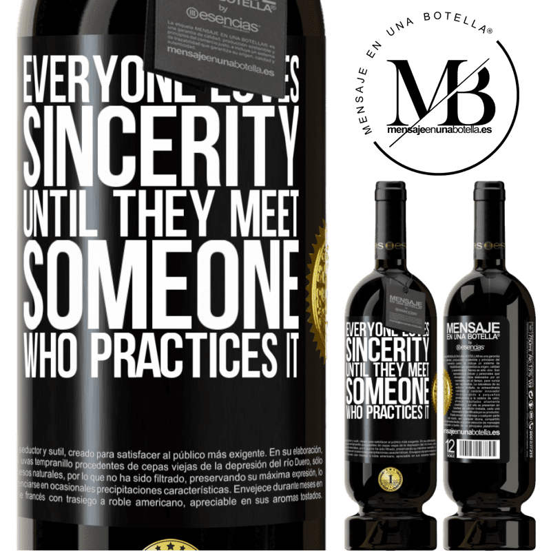29,95 € Free Shipping | Red Wine Premium Edition MBS® Reserva Everyone loves sincerity. Until they meet someone who practices it Black Label. Customizable label Reserva 12 Months Harvest 2014 Tempranillo