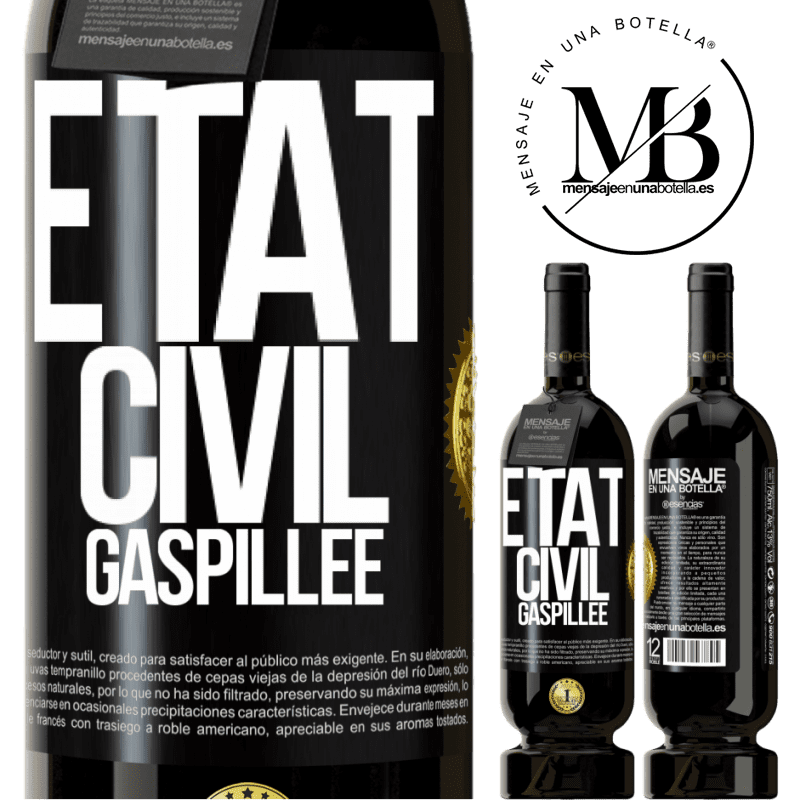 49,95 € Envoi gratuit | Vin rouge Édition Premium MBS® Réserve État civil: gaspillée Étiquette Noire. Étiquette personnalisable Réserve 12 Mois Récolte 2014 Tempranillo