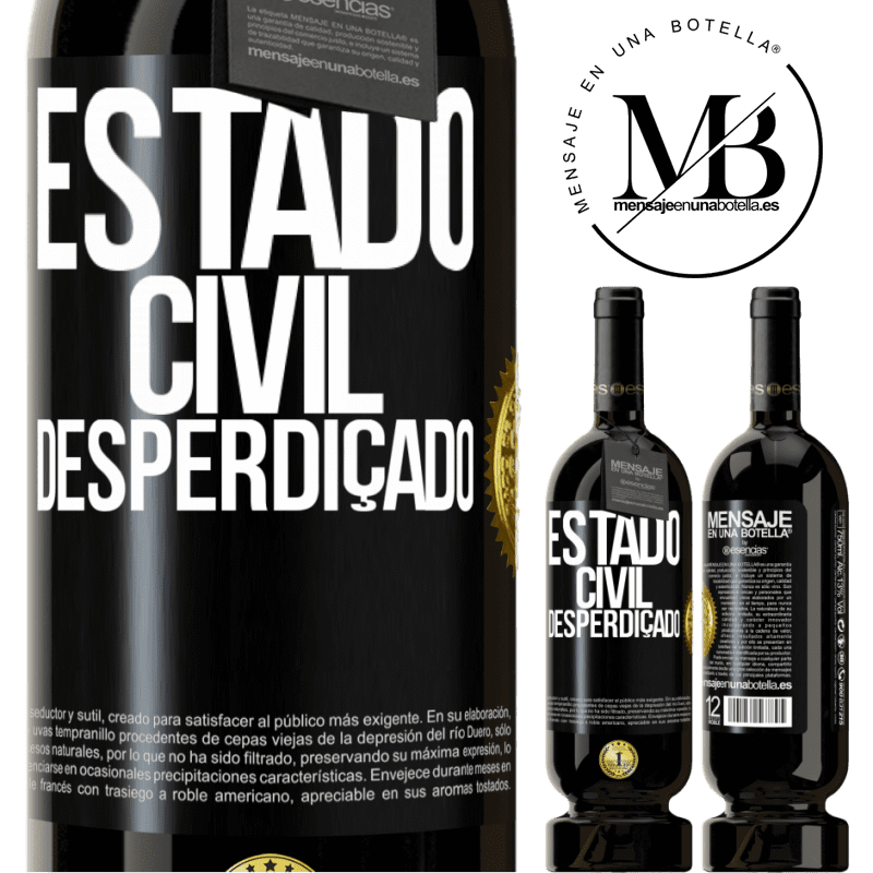 49,95 € Envio grátis | Vinho tinto Edição Premium MBS® Reserva Estado civil: desperdiçado Etiqueta Preta. Etiqueta personalizável Reserva 12 Meses Colheita 2016 Tempranillo