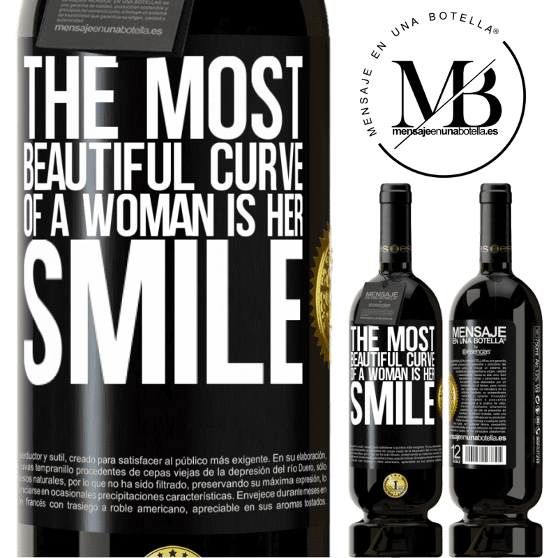 29,95 € Free Shipping | Red Wine Premium Edition MBS® Reserva The most beautiful curve of a woman is her smile Black Label. Customizable label Reserva 12 Months Harvest 2014 Tempranillo