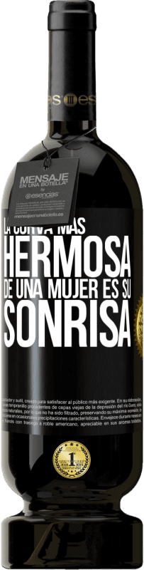 49,95 € Envío gratis | Vino Tinto Edición Premium MBS® Reserva La curva más hermosa de una mujer es su sonrisa Etiqueta Negra. Etiqueta personalizable Reserva 12 Meses Cosecha 2016 Tempranillo