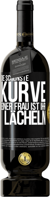 49,95 € | Rotwein Premium Ausgabe MBS® Reserve Die schönste Kurve einer Frau ist ihr Lächeln Schwarzes Etikett. Anpassbares Etikett Reserve 12 Monate Ernte 2016 Tempranillo