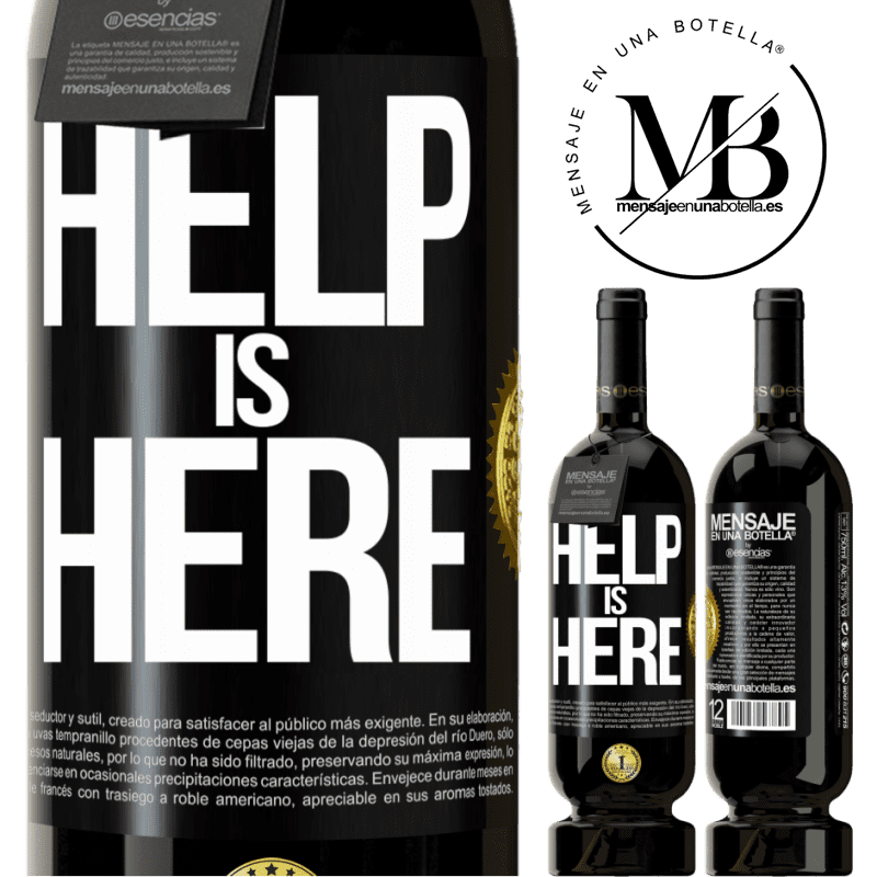 49,95 € Free Shipping | Red Wine Premium Edition MBS® Reserve Help is Here Black Label. Customizable label Reserve 12 Months Harvest 2015 Tempranillo