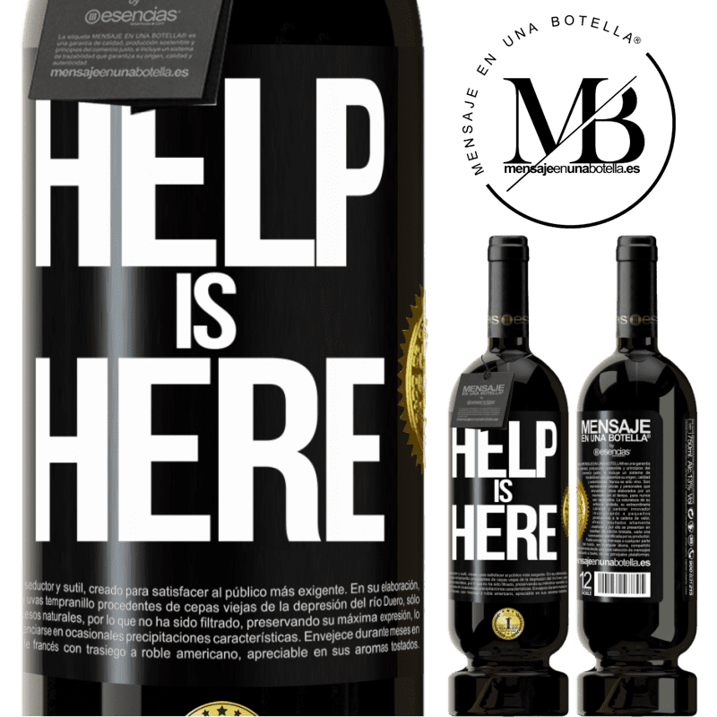 29,95 € Free Shipping | Red Wine Premium Edition MBS® Reserva Help is Here Black Label. Customizable label Reserva 12 Months Harvest 2014 Tempranillo