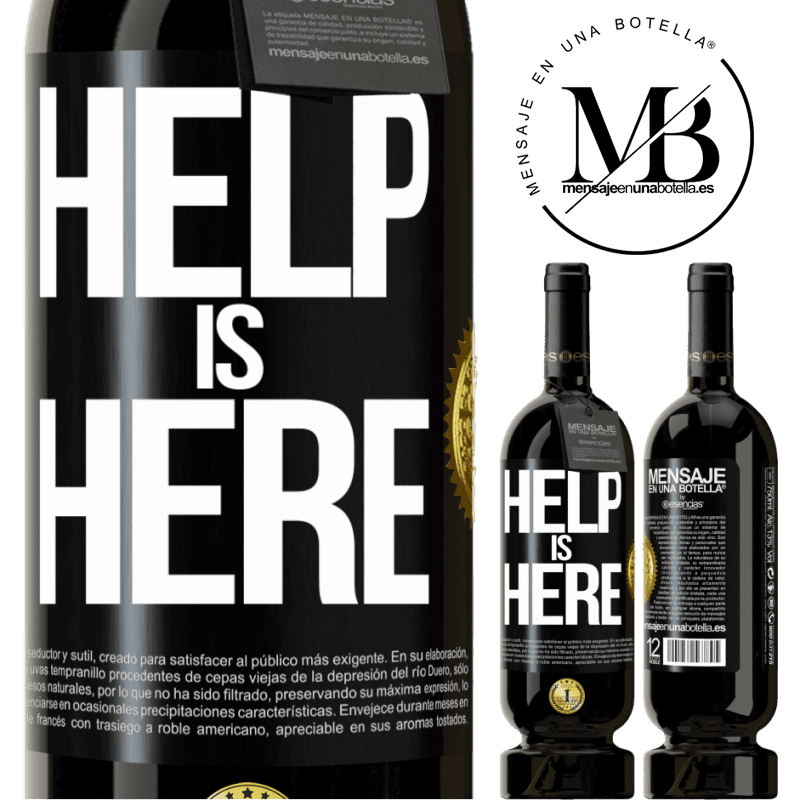 49,95 € Envio grátis | Vinho tinto Edição Premium MBS® Reserva Help is Here Etiqueta Preta. Etiqueta personalizável Reserva 12 Meses Colheita 2015 Tempranillo