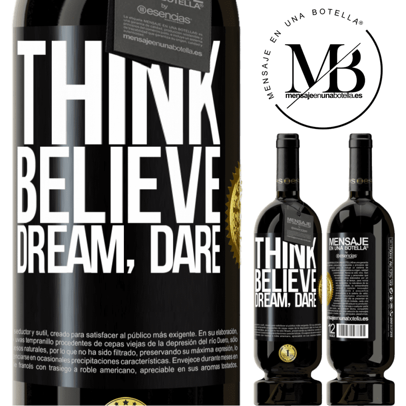 29,95 € Free Shipping | Red Wine Premium Edition MBS® Reserva Think believe dream dare Black Label. Customizable label Reserva 12 Months Harvest 2014 Tempranillo