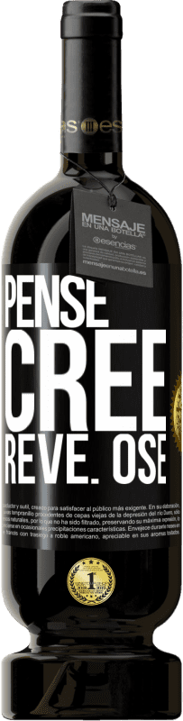 49,95 € Envoi gratuit | Vin rouge Édition Premium MBS® Réserve Pense. Crée. Rêve. Ose Étiquette Noire. Étiquette personnalisable Réserve 12 Mois Récolte 2016 Tempranillo