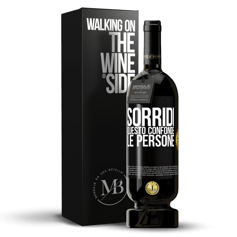 49,95 € Spedizione Gratuita | Vino rosso Edizione Premium MBS® Riserva Sorridi, questo confonde le persone Etichetta Nera. Etichetta personalizzabile Riserva 12 Mesi Raccogliere 2016 Tempranillo