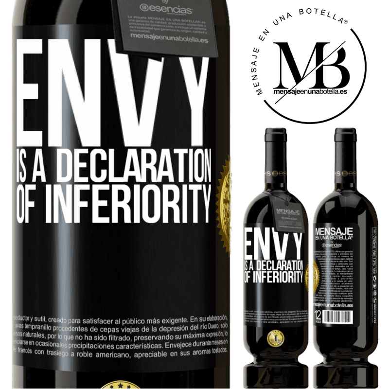 29,95 € Free Shipping | Red Wine Premium Edition MBS® Reserva Envy is a declaration of inferiority Black Label. Customizable label Reserva 12 Months Harvest 2014 Tempranillo