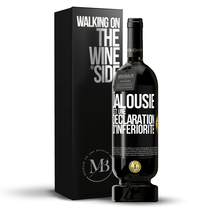 49,95 € Envoi gratuit | Vin rouge Édition Premium MBS® Réserve La jalousie est une déclaration d'infériorité Étiquette Noire. Étiquette personnalisable Réserve 12 Mois Récolte 2015 Tempranillo