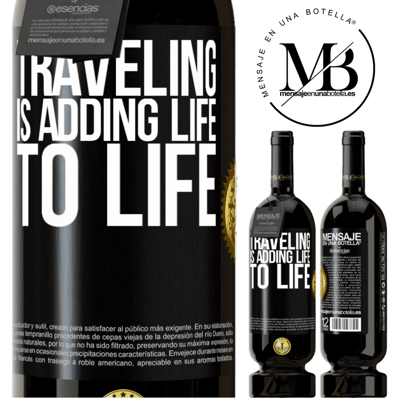 29,95 € Free Shipping | Red Wine Premium Edition MBS® Reserva Traveling is adding life to life Black Label. Customizable label Reserva 12 Months Harvest 2014 Tempranillo