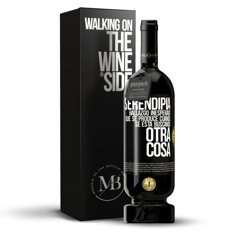 49,95 € Envío gratis | Vino Tinto Edición Premium MBS® Reserva Serendipia. Hallazgo inesperado que se produce cuando se está buscando otra cosa Etiqueta Negra. Etiqueta personalizable Reserva 12 Meses Cosecha 2016 Tempranillo