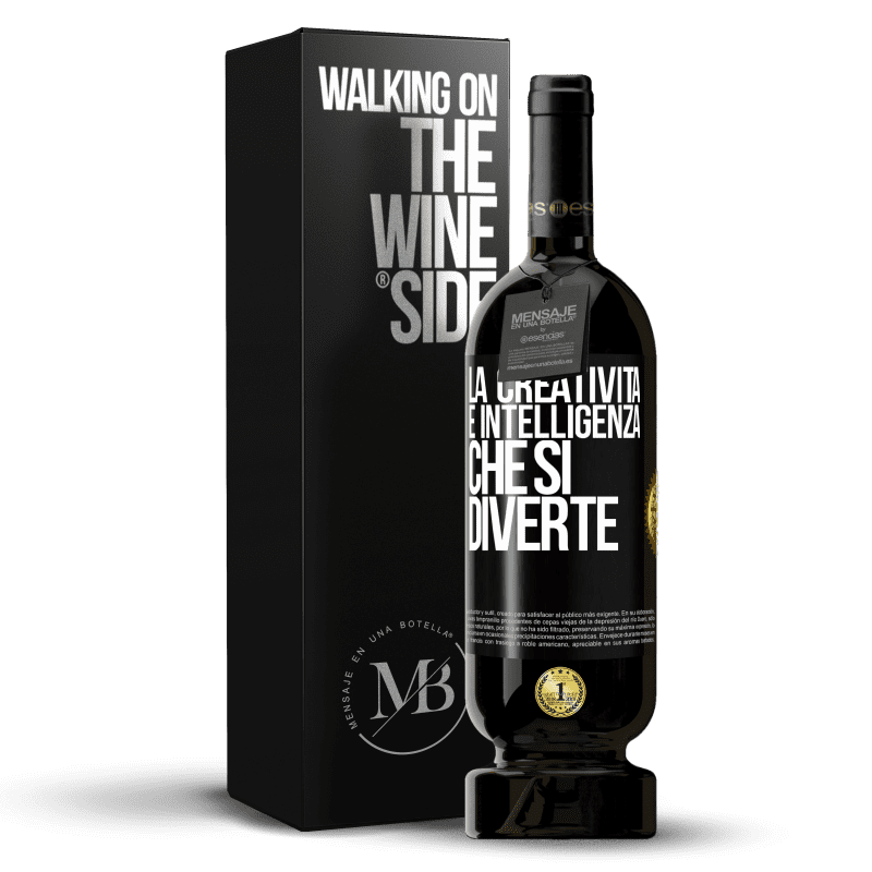 49,95 € Spedizione Gratuita | Vino rosso Edizione Premium MBS® Riserva La creatività è intelligenza che si diverte Etichetta Nera. Etichetta personalizzabile Riserva 12 Mesi Raccogliere 2015 Tempranillo