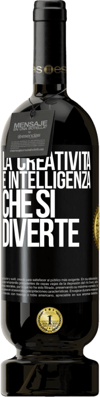 49,95 € Spedizione Gratuita | Vino rosso Edizione Premium MBS® Riserva La creatività è intelligenza che si diverte Etichetta Nera. Etichetta personalizzabile Riserva 12 Mesi Raccogliere 2016 Tempranillo