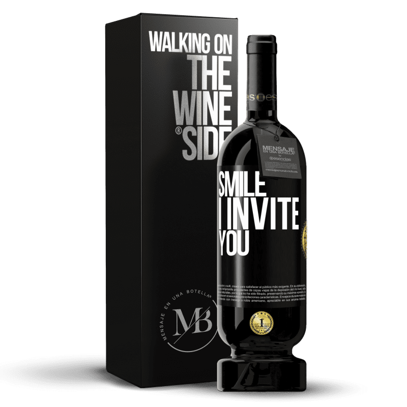 49,95 € Free Shipping | Red Wine Premium Edition MBS® Reserve Smile I invite you Black Label. Customizable label Reserve 12 Months Harvest 2014 Tempranillo