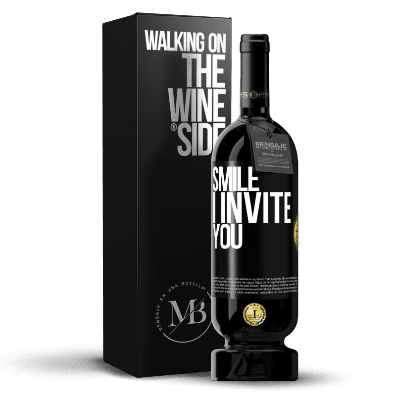 49,95 € Free Shipping | Red Wine Premium Edition MBS® Reserve Smile I invite you Black Label. Customizable label Reserve 12 Months Harvest 2015 Tempranillo