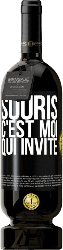 Envoi gratuit | Vin rouge Édition Premium MBS® Réserve Souris, c'est moi qui invite Étiquette Noire. Étiquette personnalisable Réserve 12 Mois Récolte 2014 Tempranillo