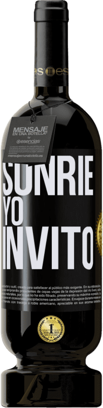 Envío gratis | Vino Tinto Edición Premium MBS® Reserva Sonríe, yo invito Etiqueta Negra. Etiqueta personalizable Reserva 12 Meses Cosecha 2014 Tempranillo