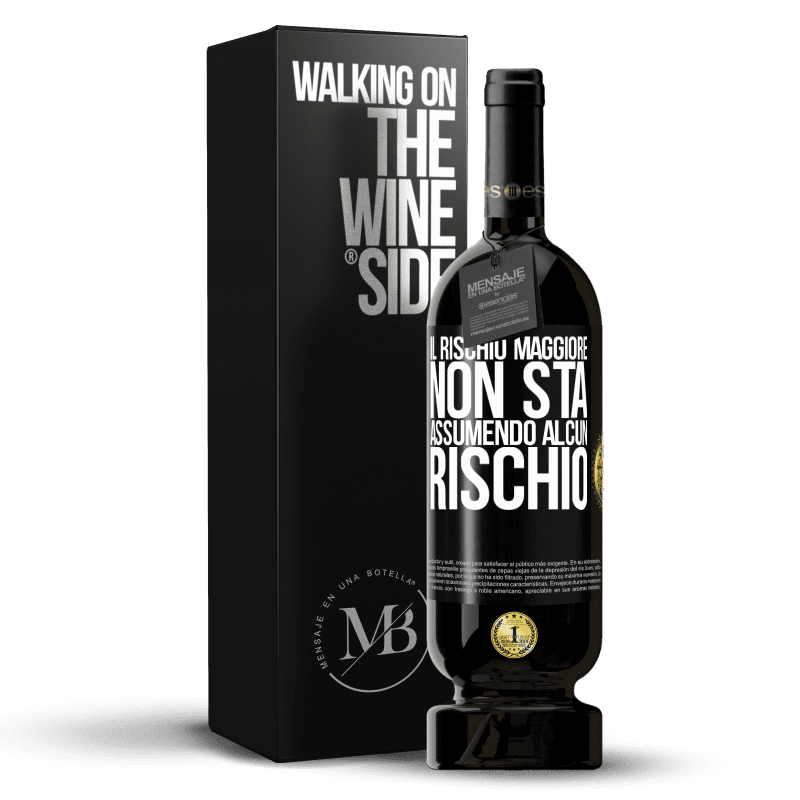 49,95 € Spedizione Gratuita | Vino rosso Edizione Premium MBS® Riserva Il rischio maggiore non sta assumendo alcun rischio Etichetta Nera. Etichetta personalizzabile Riserva 12 Mesi Raccogliere 2015 Tempranillo