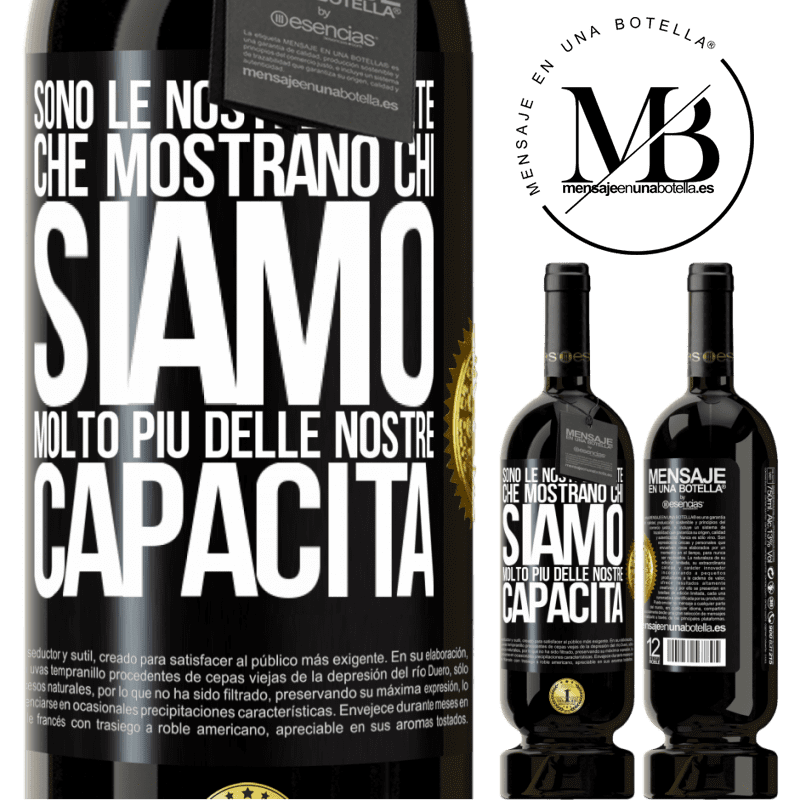 49,95 € Spedizione Gratuita | Vino rosso Edizione Premium MBS® Riserva Sono le nostre scelte che mostrano chi siamo, molto più delle nostre capacità Etichetta Nera. Etichetta personalizzabile Riserva 12 Mesi Raccogliere 2014 Tempranillo