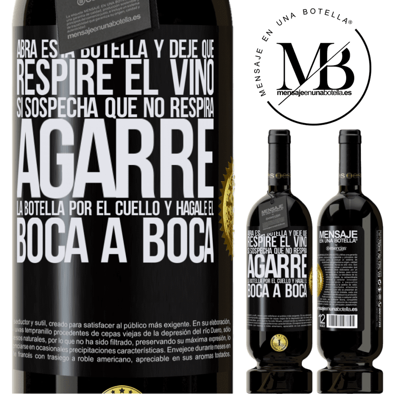 49,95 € Envío gratis | Vino Tinto Edición Premium MBS® Reserva Abra esta botella y deje que respire el vino. Si sospecha que no respira, agarre la botella por el cuello y hágale el boca a Etiqueta Negra. Etiqueta personalizable Reserva 12 Meses Cosecha 2014 Tempranillo