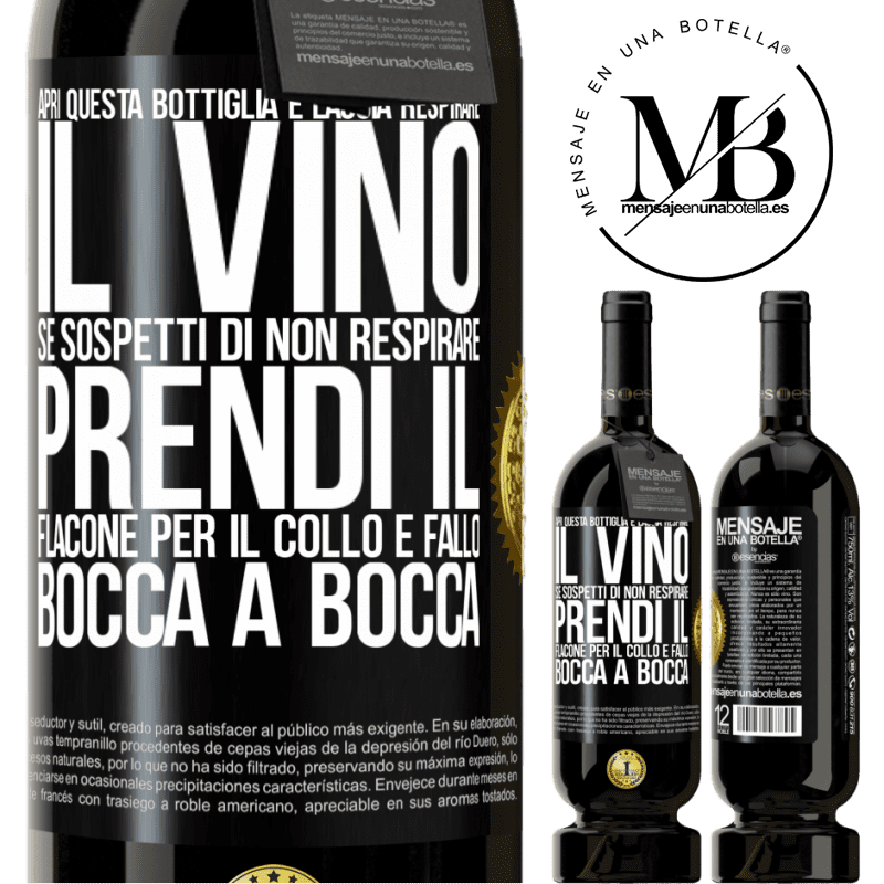 49,95 € Spedizione Gratuita | Vino rosso Edizione Premium MBS® Riserva Apri questa bottiglia e lascia respirare il vino. Se sospetti di non respirare, prendi il flacone per il collo e fallo bocca Etichetta Nera. Etichetta personalizzabile Riserva 12 Mesi Raccogliere 2014 Tempranillo