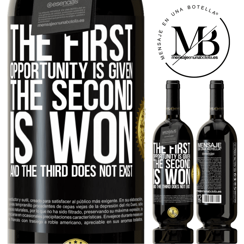 49,95 € Free Shipping | Red Wine Premium Edition MBS® Reserve The first opportunity is given, the second is won, and the third does not exist Black Label. Customizable label Reserve 12 Months Harvest 2016 Tempranillo