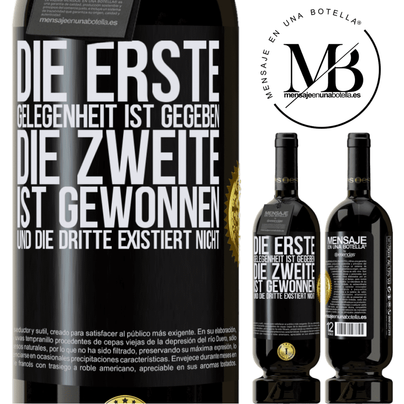 49,95 € Kostenloser Versand | Rotwein Premium Ausgabe MBS® Reserve Die erste Gelegenheit wird einem gegeben, die Zweite wird gewonnen und die Dritte existiert nicht Schwarzes Etikett. Anpassbares Etikett Reserve 12 Monate Ernte 2014 Tempranillo