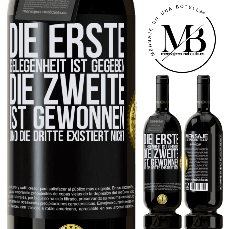 49,95 € Kostenloser Versand | Rotwein Premium Ausgabe MBS® Reserve Die erste Gelegenheit wird einem gegeben, die Zweite wird gewonnen und die Dritte existiert nicht Schwarzes Etikett. Anpassbares Etikett Reserve 12 Monate Ernte 2016 Tempranillo