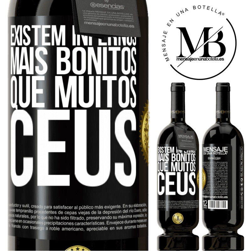 49,95 € Envio grátis | Vinho tinto Edição Premium MBS® Reserva Existem infernos mais bonitos que muitos céus Etiqueta Preta. Etiqueta personalizável Reserva 12 Meses Colheita 2014 Tempranillo